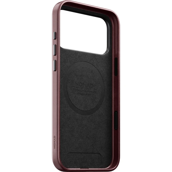 Nomad Traditional Leather (Horween) MagSafe kožený kryt iPhone 17 Pro Max/18 Pro Max Burgundy - Puzdra - Obrázok 6b002c1ab9334cc29a534340f5f0e2ac