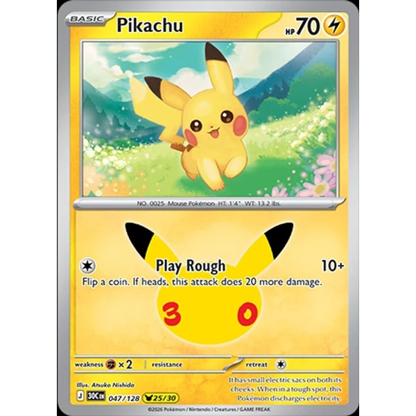 Pikachu (30C 047) - 30th Celebration [Holo] - Kusové karty - Hlavný obrázok