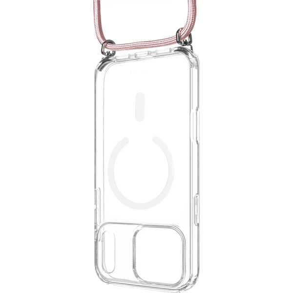 Obal FIXED MagPure Neck s ružovou šnúrkou na krk pre Apple iPhone 18 Pro - Puzdra - Hlavný obrázok