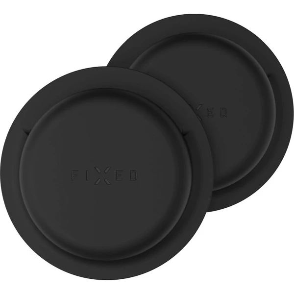 FIXED Silky Sticker silikónové nalepovacie púzdro pre Apple AirTag (2 ks) čierne - Puzdra - Hlavný obrázok