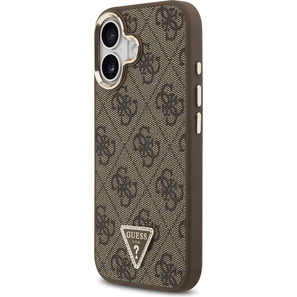 Guess PU Leather 4G Triangle Logo Gold Frame MagSafe kryt iPhone 17 hnedý - Puzdra - Obrázok 6b5c00cff2814cb7a4289a615558e8ab