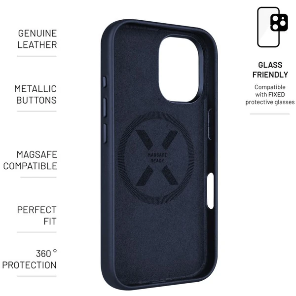 FIXED MagLeather kožený kryt s MagSafe Apple iPhone 16 modrý - Puzdra - Obrázok 6b6b31e3a1934f13b98833004c5bc328