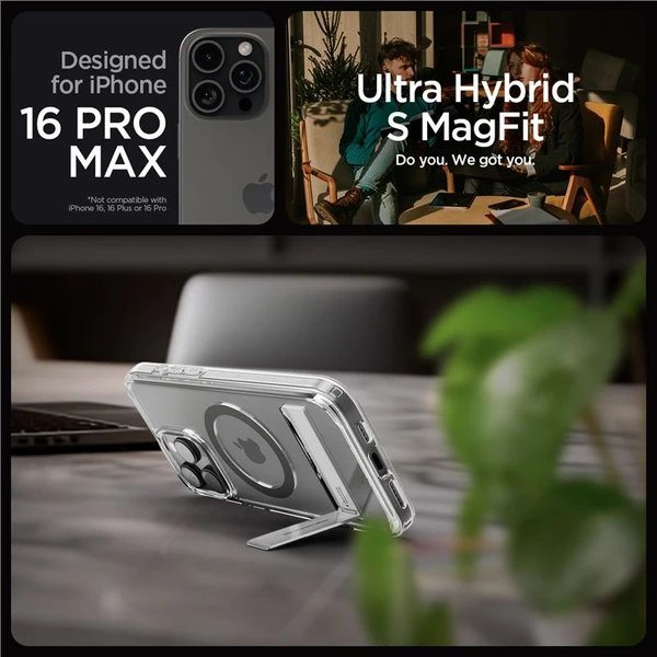 Spigen Ultra Hybrid S MagSafe kryt iPhone 16 Pro Max graphite - Puzdra - Obrázok 6b720913b8a94f3badba81dfc8fc8ecb