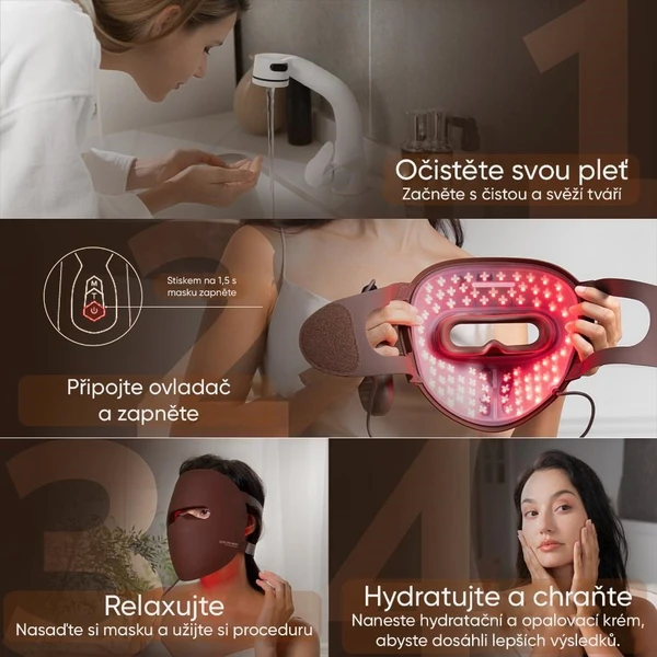 JOVS LED svetelná terapeutická maska na tvár - Čističe pleti - Obrázok 6b8b2d057f254f1f984cac15ccd5f84f
