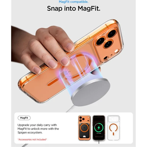 Spigen Ultra Hybrid MagSafe kryt iPhone 17 Pro Max clear orange - Puzdra - Obrázok 6ba67ceac2664407aeaa623787bfa16d