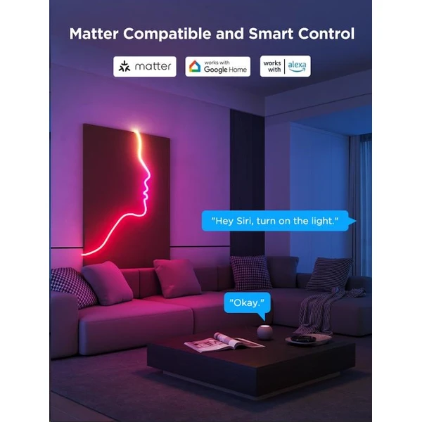 Govee Neon Rope Light 2 Matter ohybný LED pásik RGBIC, 3m - Inteligentné osvetlenie - Obrázok 6bccfcf7bf10491eb171b1de1312d49a