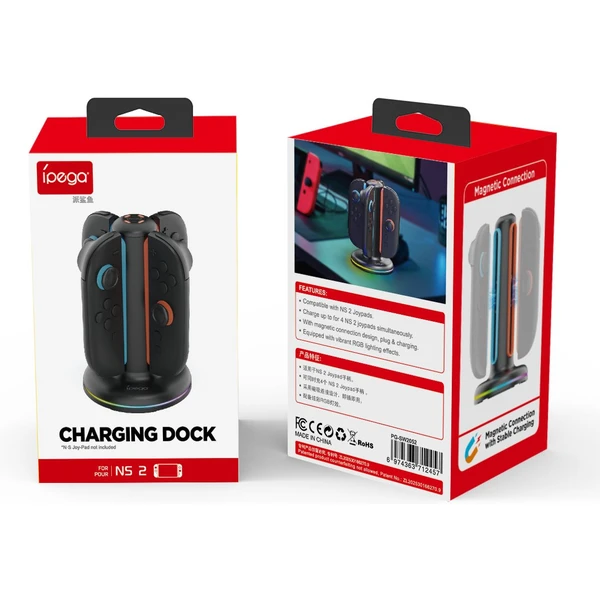 iPega SW2052 nabíjacia stanica s RGB pre JoyCon Ovládače Nintendo Switch 2 čierna - Nabíjačky - Obrázok 6be05d7166b845f78338b4d474b0fdd9