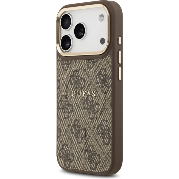 Guess PU Leather 4G Gold Frame MagSafe kryt iPhone 17 Pro hnedý - Puzdra - Obrázok 6bea707d3c414cd5ac1c23aeb8230398