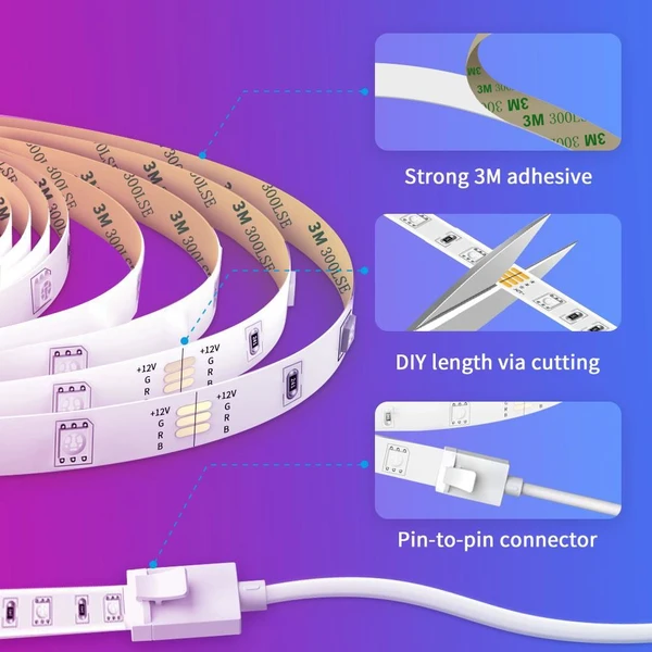 Govee WiFi RGB Basic Smart LED pásik 5m - LED pásy - Obrázok 6c0c6b38c4384363ba6a44a1abe11f65