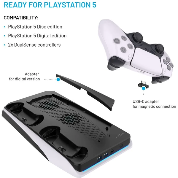 FIXED nabíjacia stanica s chladením pre PlayStation 5 a DualSense čierna - Nabíjačky - Obrázok 6c1070a22429438a80a681af19061a13