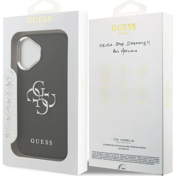 Guess PU Grained 4G Metal Logo kryt iPhone 17 čierny - Puzdra - Obrázok 6c41b9df72fa46b0bbfb1b176d44425b