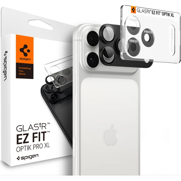 Spigen Glass tR EZ Fit Optik Pro XL 1 Pack sklo na fotoaparát iPhone 18 Pro Max tmavošedé - Ochranné fólie a sklo - Hlavný obrázok
