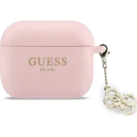 Guess 4G Charm Silikónové puzdro AirPods Pro 3 ružové - Puzdra