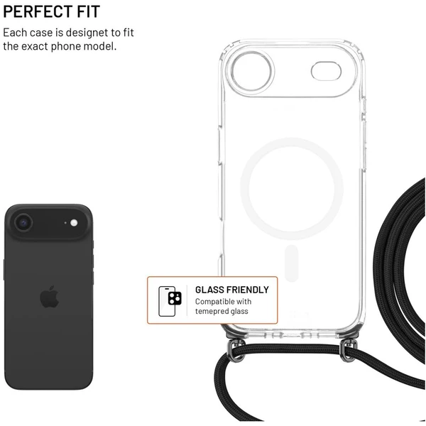 FIXED MagPure Neck kryt s čiernou šnúrkou na krk pre Apple iPhone Air - Puzdra - Obrázok 6c8802a3674a4dfa92c096df201e4b26
