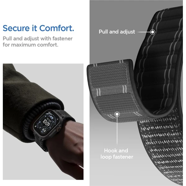 Spigen Fabric Band remienok (suchý zips) Apple Watch 49/46/45/44mm čierny - Remienky - Obrázok 6c9230ff79db424f9ea8c1919c87bfde