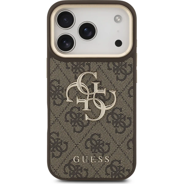 Guess PU Leather 4G Metal Logo Gold Frame Zadný Kryt pre iPhone 18 Pro Brown - Puzdra - Obrázok 6ca00e25fad34f46a5b97b9db555d1e6