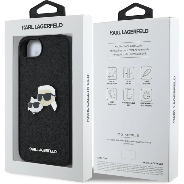 Karl Lagerfeld pevný trblietavý kovový kryt K&CH na iPhone 17e/16e čierny - Puzdra - Obrázok 6cbccab323e0499a969a01bd9cdf130d