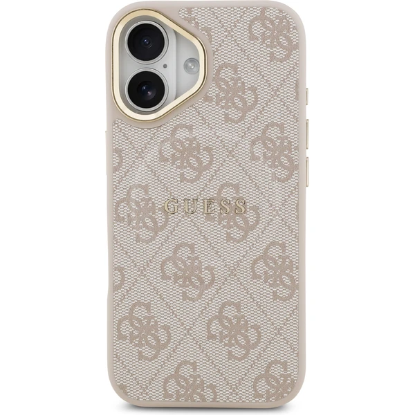 Guess PU Leather 4G Gold Frame MagSafe kryt iPhone 17 ružový - Puzdra - Obrázok 6cea2cf0dae641dca95618f7953d47af