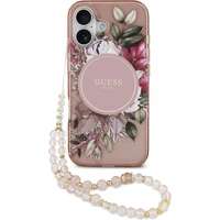 Guess IML Flowers Strap MagSafe kryt iPhone 17 ružový - Puzdra