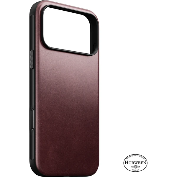 Nomad Modern Leather (Horween) MagSafe kožený kryt iPhone 18 Pro Max Burgundy - Puzdra - Hlavný obrázok