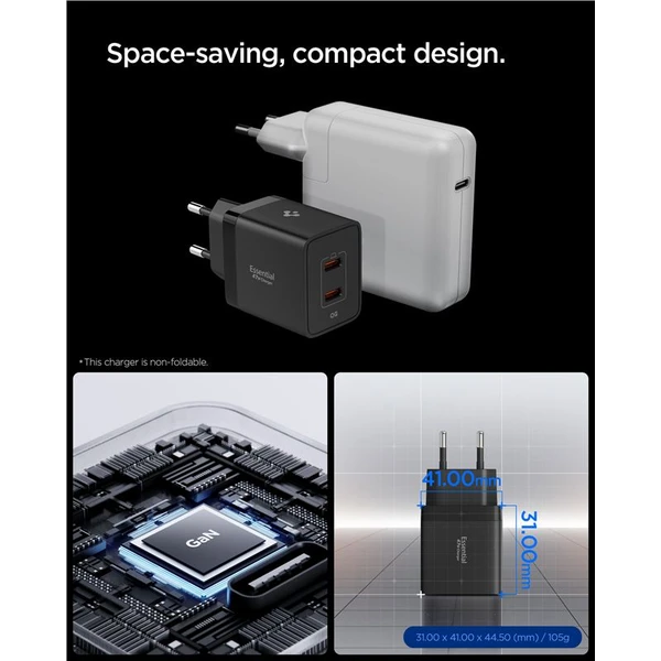 Spigen Essential 47W USB-C nabíjačka (EE472EU) čierna - Nabíjačky - Obrázok 6d411b82658e4192a91e481a00b9bc79