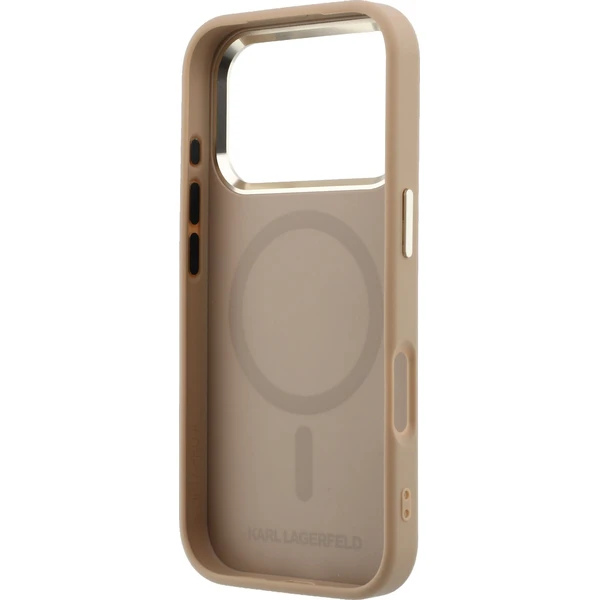 Karl Lagerfeld PU Perforated Monogram MagSafe Zadný Kryt pre iPhone 17 Pro Beige - Puzdra - Obrázok 6d9be646bc054522a948fc728fd4e403
