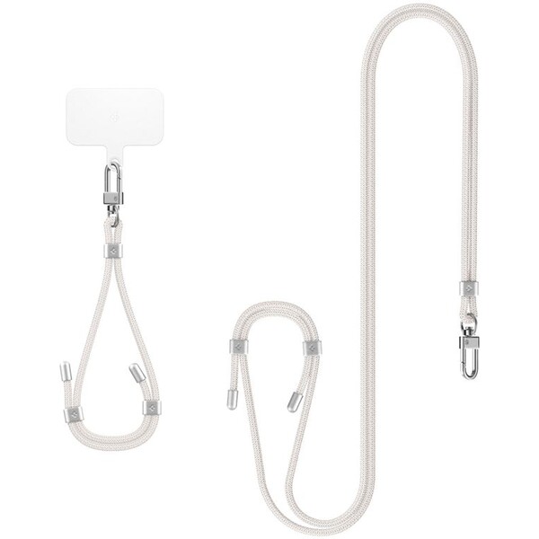 Spigen Universal Set 2 popruh a pútko s karabínou biela