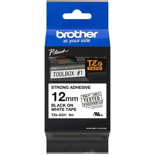 Brother Tze-S231 páska čierna na bielom 12 mm extra lepidlo - Pásky pre štítkovače - Obrázok 6da92616352948f9b4982c727482aba4