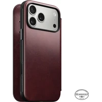 Nomad Modern Leather Folio (Horween) MagSafe kožené púzdro iPhone 17 Pro Max Burgundy - Puzdra