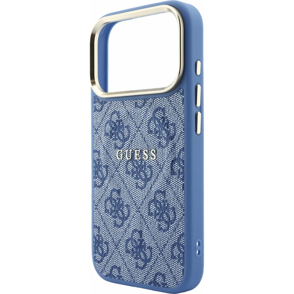 Guess PU Leather 4G Gold Frame Embossed MagSafe Zadný Kryt pre iPhone 18 Pro Blue - Puzdra - Obrázok 6de0940816224e07afdcd27cd959c44e