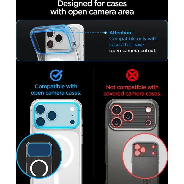 Spigen Glass tR EZ Fit Optik Pro XL 1 Pack sklo na fotoaparát iPhone 18 Pro Max strieborné - Ochranné fólie a sklo - Obrázok 6e22c8c31f7e43a49a9287386a3af161