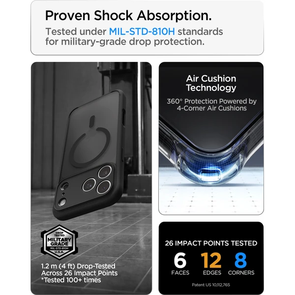 Spigen Ultra Hybrid MagSafe kryt iPhone 18 Pro Max/17 Pro Max mrazivo čierny - Puzdra - Obrázok 6e25b7260dcb4ff48c0621d9438566e6