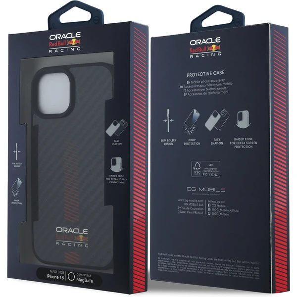 Oracle Red Bull Racing Carbon Powerbar MagSafe kryt iPhone 15 čierny - Puzdra - Obrázok 6e2c681dec3241e6b92e4af972ab03c4