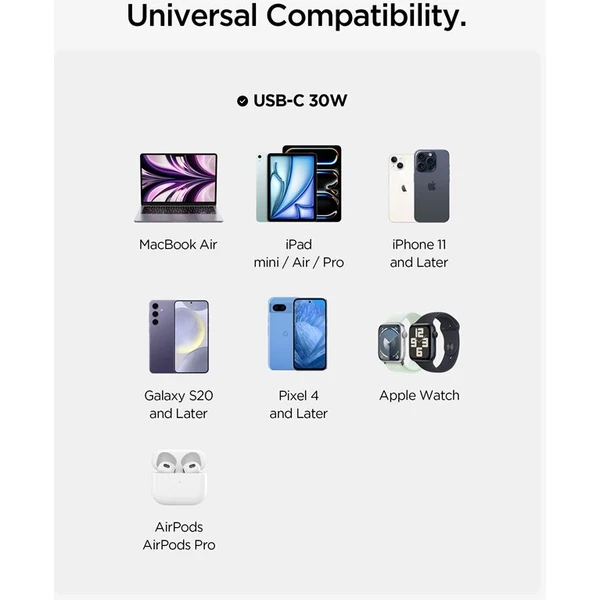 Spigen Essential (30W) USB-C nabíjačka biela - Nabíjačky - Obrázok 6e408cce489347a0b15bf33d9efd629c