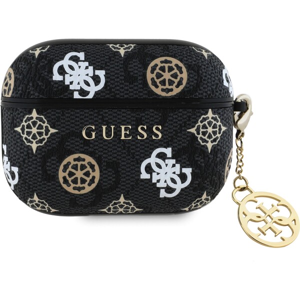 Guess PU 4G Peony Charm púzdro pre AirPods Pre čierne
