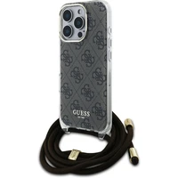 Guess IML 4G Printed Crossbody Popruh kryt iPhone 16 Pre hnedý - Puzdra