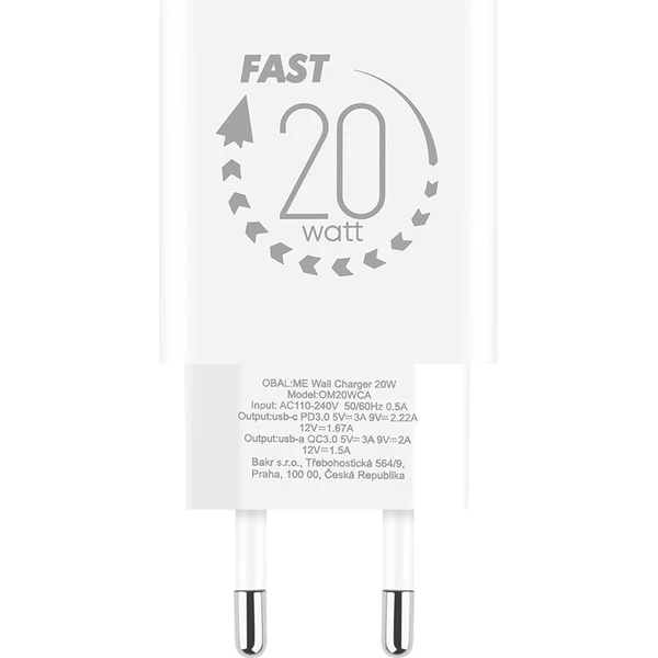 OBAL:ME nabíjačka USB-A/USB-C (20W) biela - Nabíjačky - Obrázok 6eb97ebce0ab4e3a929eb6824ab8a345