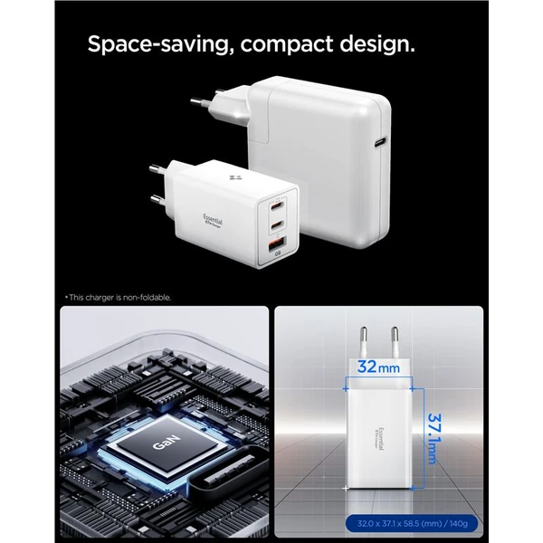 Spigen Essential 67W USB-C/USB-A nabíjačka (EE673EU) biela - Nabíjačky - Obrázok 6ebc0b507faf4dca811957484fd1d9de