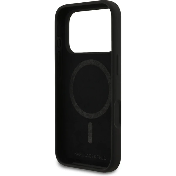 Karl Lagerfeld Liquid Silicone Double Heads MagSafe kryt iPhone 17 Pro čierny - Puzdra - Obrázok 6f650de14c0946649a733d4f9bf0a376