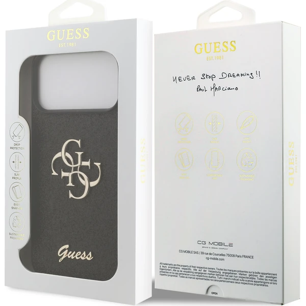 Guess PU Fixed Glitter 4G Metal Logo Zadný Kryt pre iPhone 18 Pro Max Black - Puzdra - Obrázok 6f9381201db14b949a3e97a180145e64
