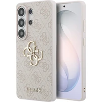 Guess PU 4G kovový kryt s logom Samsung Galaxy S26 Ultra ružový - Puzdra
