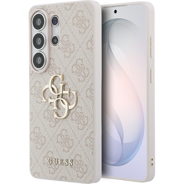 Guess PU 4G kovový kryt s logom Samsung Galaxy S26 Ultra ružový - Puzdra - Hlavný obrázok