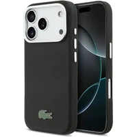 Lacoste Iconic Petit Pique Metal Logo MagSafe kryt iPhone 17 Pro Max čierny - Puzdra