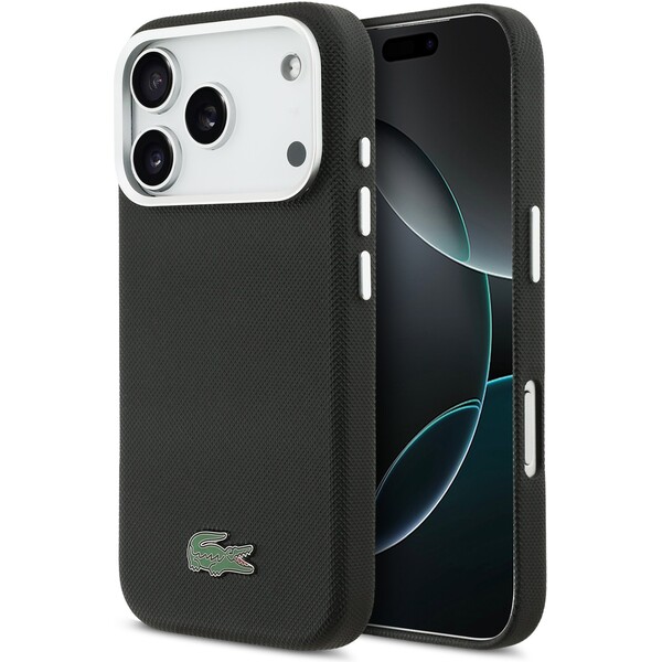 E-shop Lacoste Iconic Petit Pique Metal Logo MagSafe kryt iPhone 17 Pro Max čierny