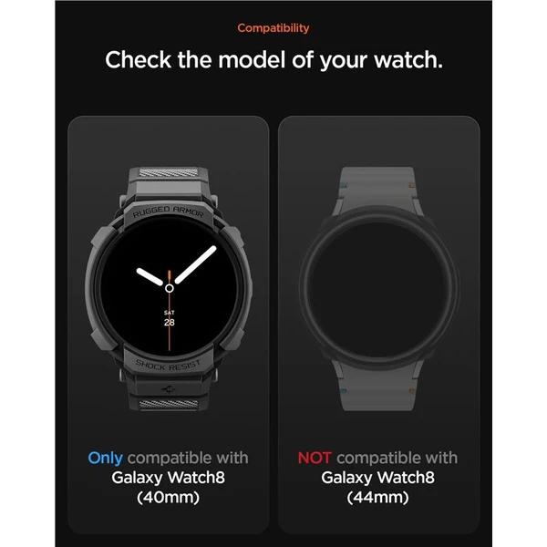 Spigen Rugged Armor Pre kryt s remienkom Galaxy Watch8 (40mm) matne čierny - Puzdra - Obrázok 6fcd6ad542be493994ab74ce6415bba5