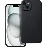 SILICONE MAG COVER case compatible s MagSafe pre IPHONE 15 Plus black - Puzdra