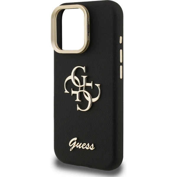 Guess PU Grained 4G Logo Stand Camera Frame kryt iPhone 15 Pre čierny - Puzdra - Obrázok 6ff63a42e9e14df283b49f219d9c792e