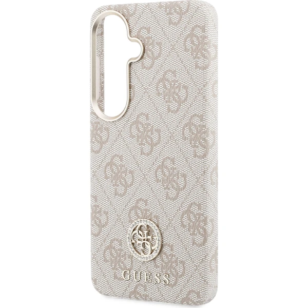 Guess PU koža 4G Strass Logo zlatý rám magnetický kryt Samsung Galaxy S26 ružový - Puzdra - Obrázok 700e4ec437a2427295a5463598f2c975