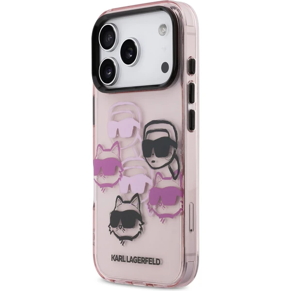 Karl Lagerfeld IML Multi K&CH Heads Zadný Kryt pre iPhone 17 Pro ružový - Puzdra - Obrázok 702816e700374189ae7e2b13778262c5