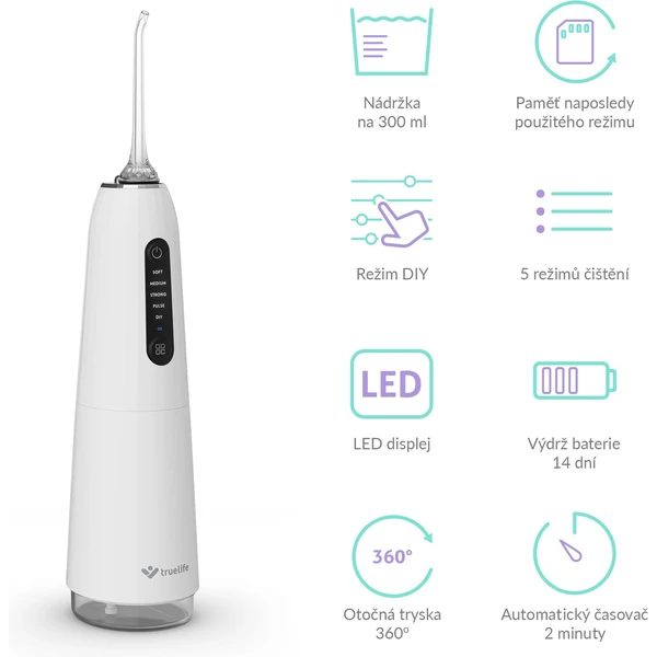 TrueLife AquaFloss Compact C200 ústna sprcha biela - Ústne sprchy - Obrázok 703462febee24798a3b79b2db1ae904e